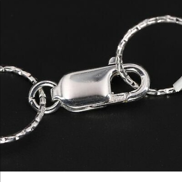 Sterling Silver - Black Agate Graduated Circle Link 24.5" Necklace - 28g - Picture 4 of 5